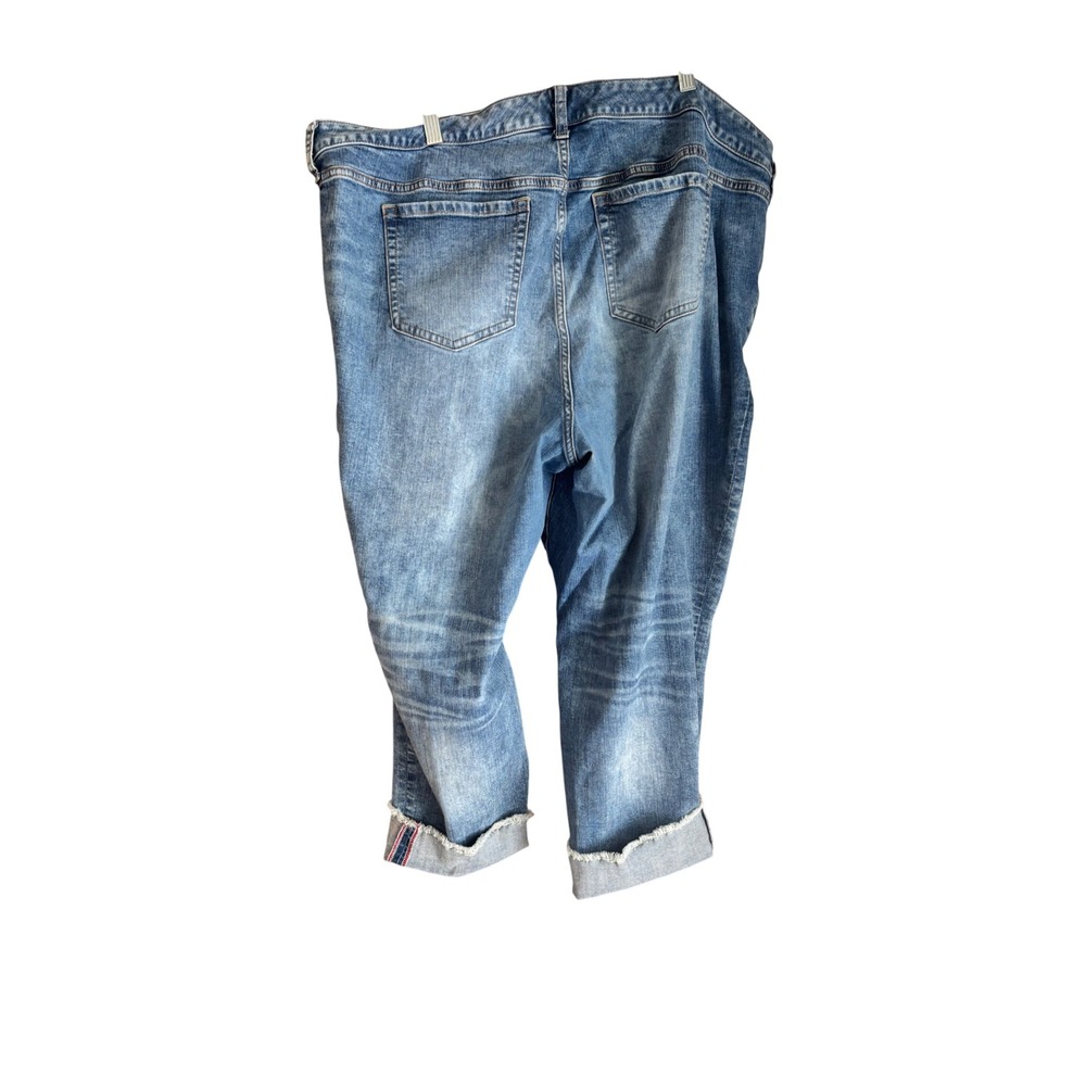 Torrid Crop Boyfriend Jeans Size 22 Blue Distressed Vintage Stretch 17009989 - Picture 2 of 7